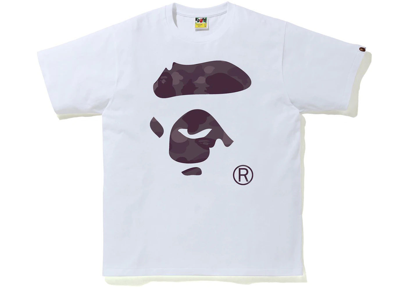 BAPE Color Camo Ape Face Tee White/Burgundy
