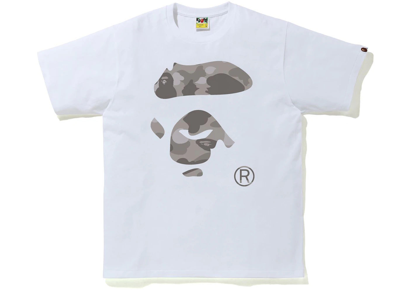 BAPE Color Camo Ape Face Tee White/Gray