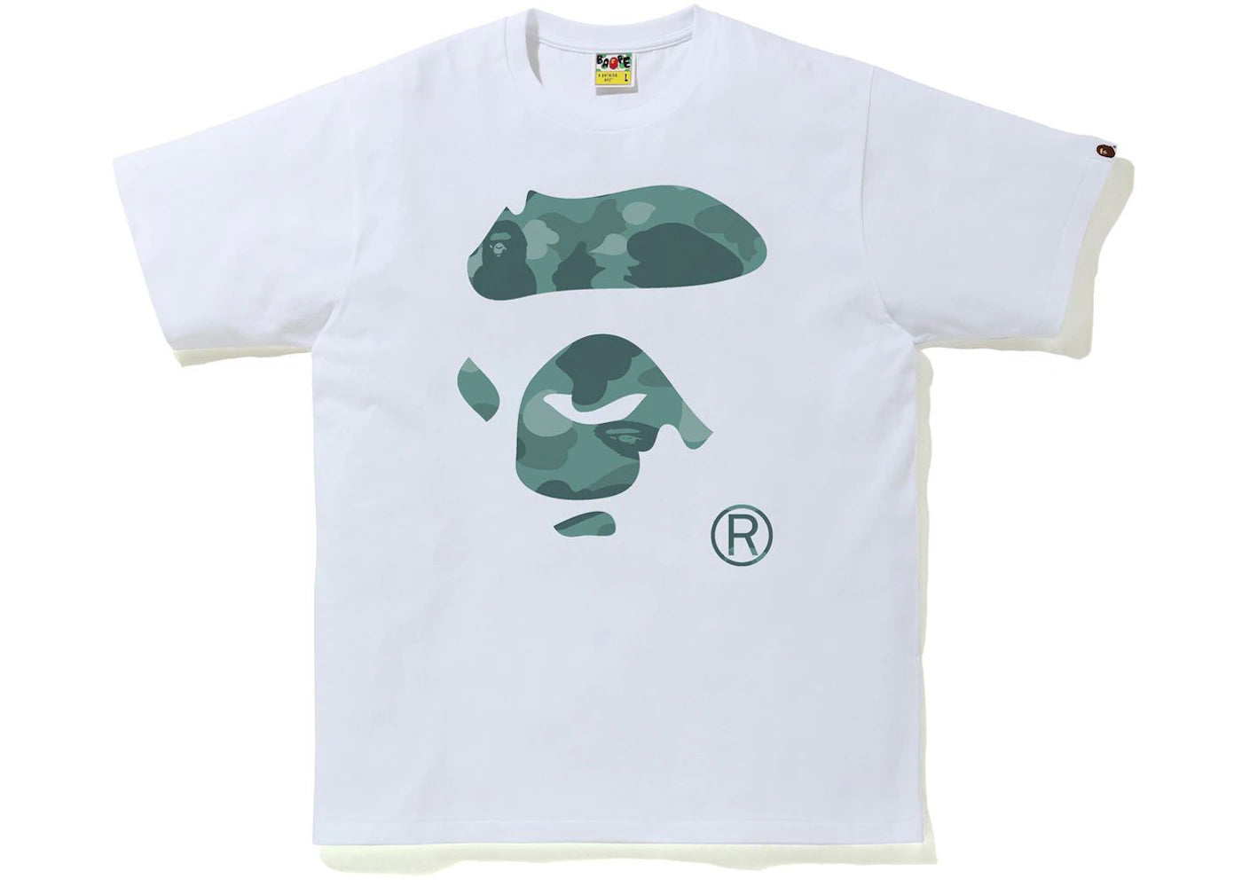 BAPE Color Camo Ape Face Tee White/Green