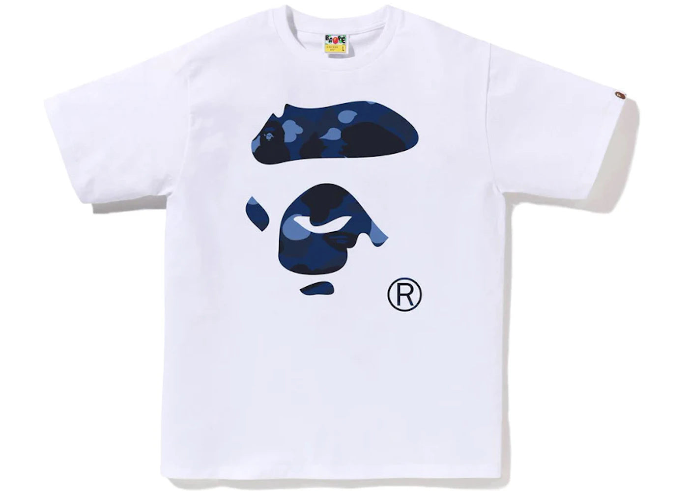 BAPE Color Camo Ape Face Tee White/Navy