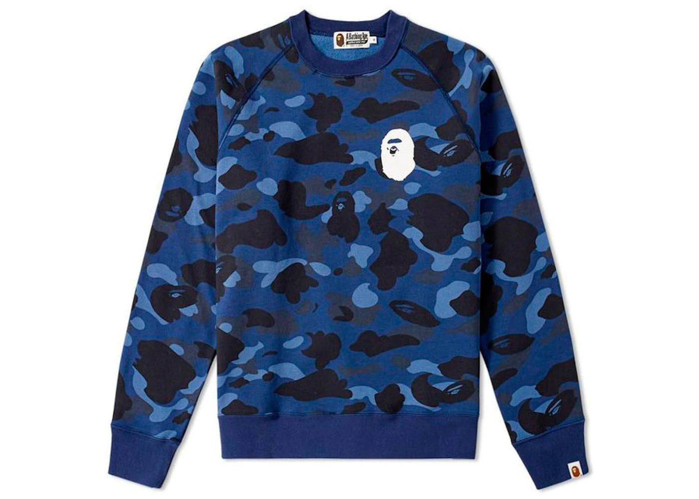 BAPE Color Camo Ape Head Crewneck Navy