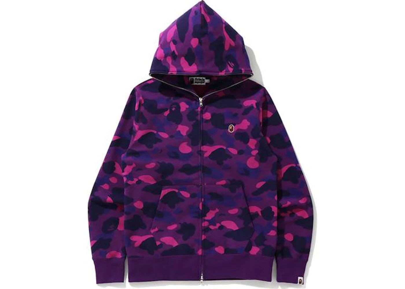 BAPE Color Camo Ape Head One Point Full Zip Hoodie Purple