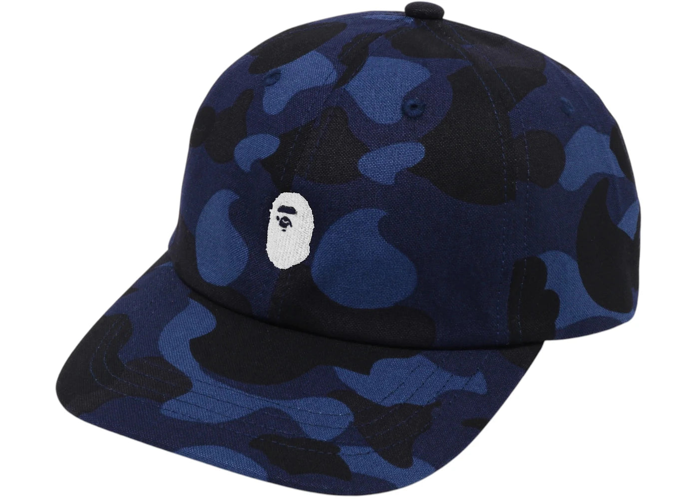 BAPE Color Camo Ape Head One Point Panel Cap Navy