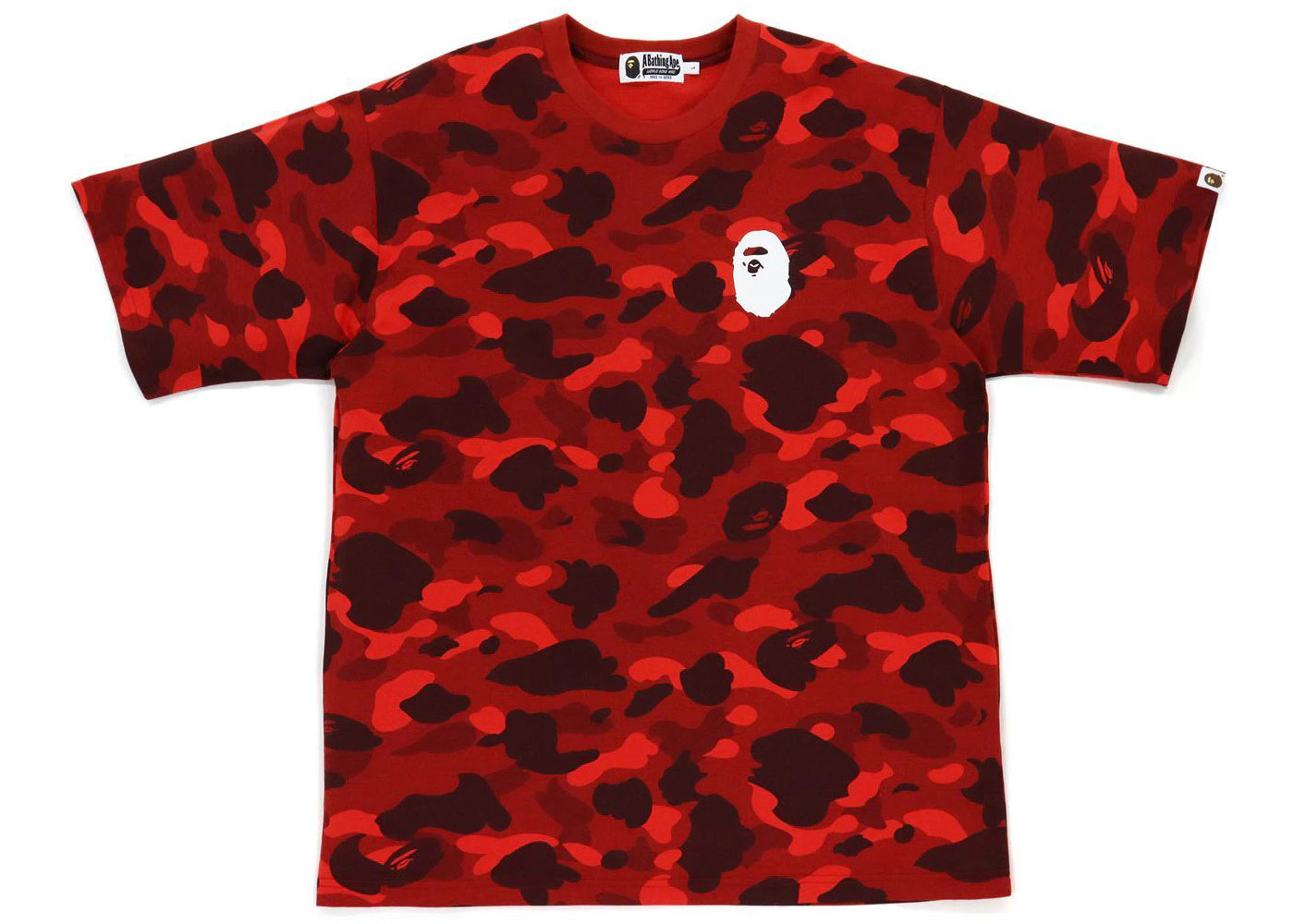 BAPE Color Camo Ape Head Relaxed Fit Tee Red
