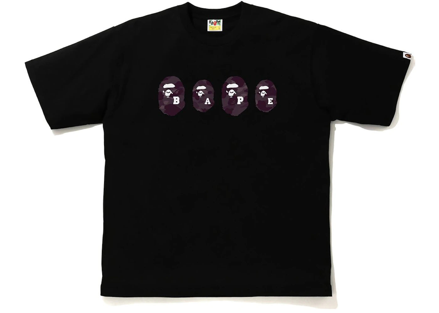 BAPE Color Camo Ape Head Relaxed Tee Black/Burgundy