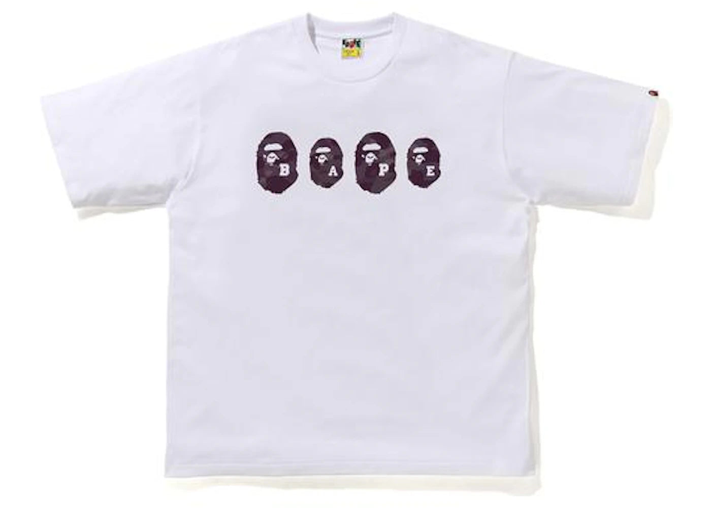 BAPE Color Camo Ape Head Relaxed Tee White/Burgundy