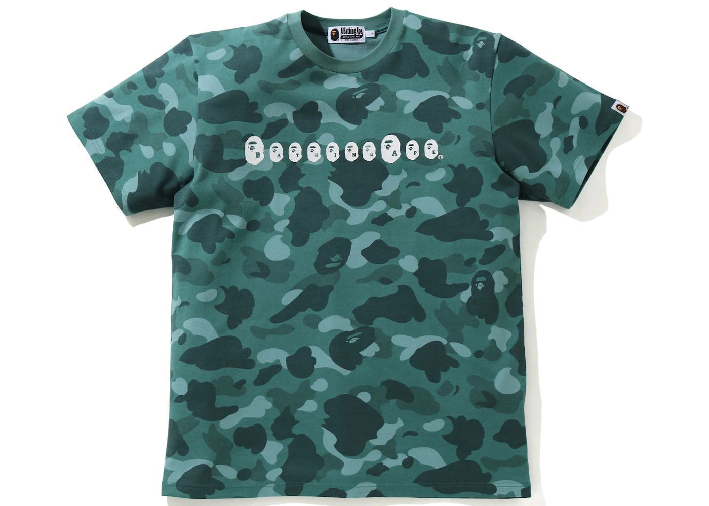 BAPE Color Camo Ape Head Tee Green