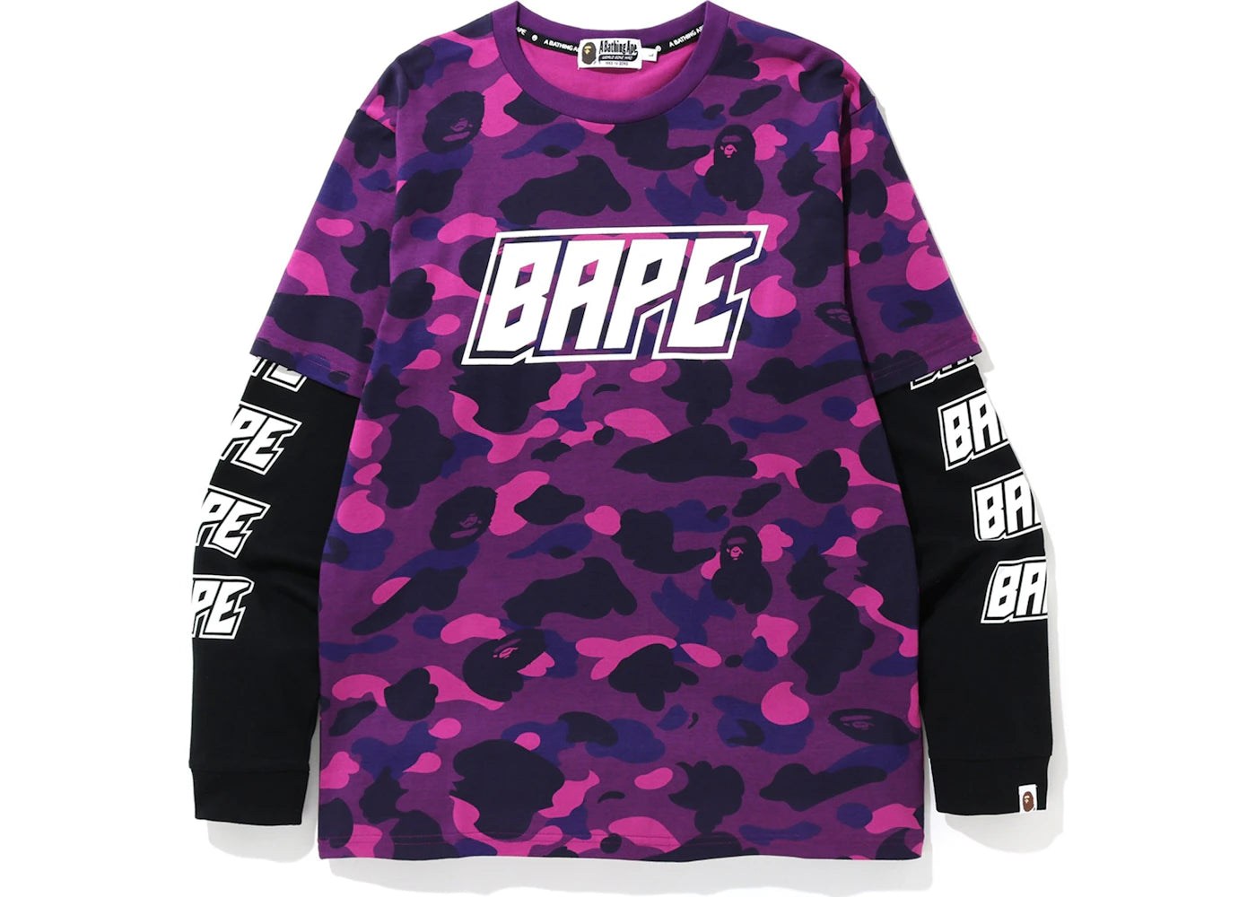 BAPE Color Camo Bape Layered L/S Tee Purple