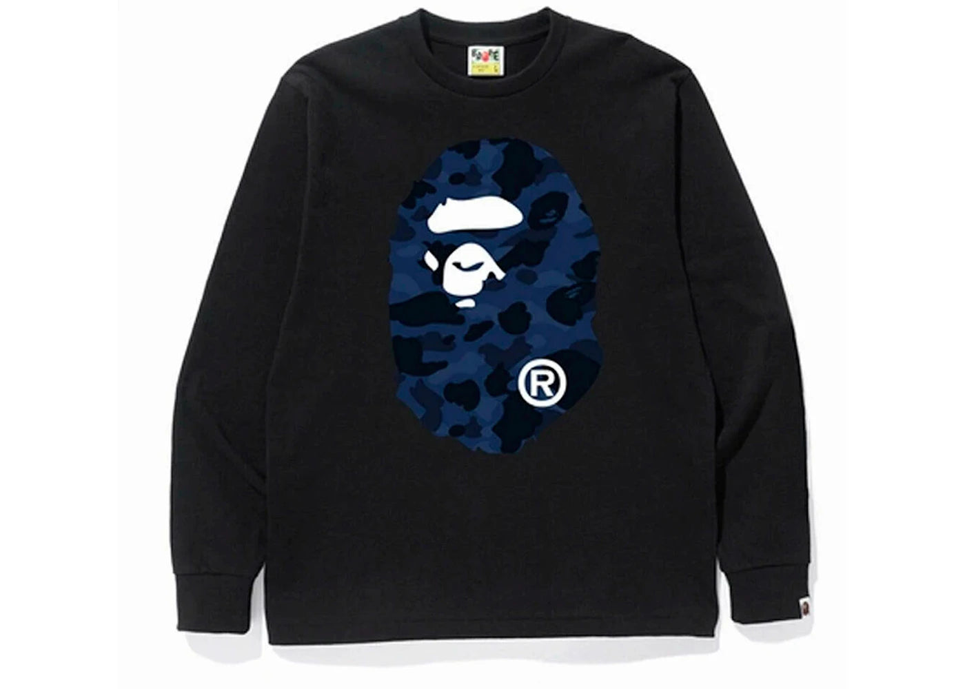 BAPE Color Camo Big Ape Head L/S Tee Black/Blue/White