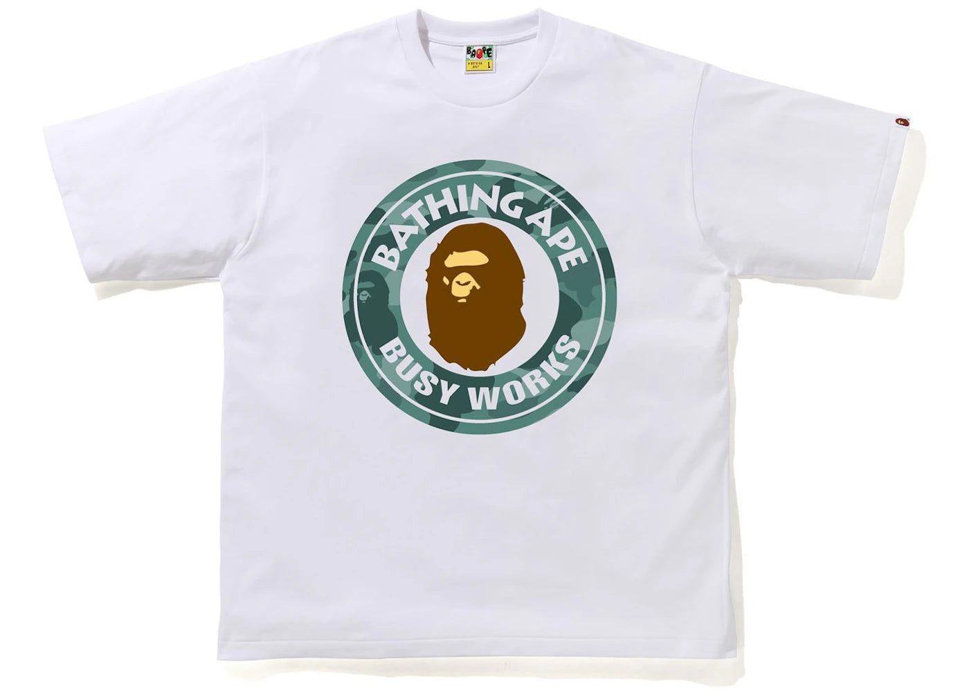 BAPE Color Camo Busy Works Relaxed Fit Tee White/Green