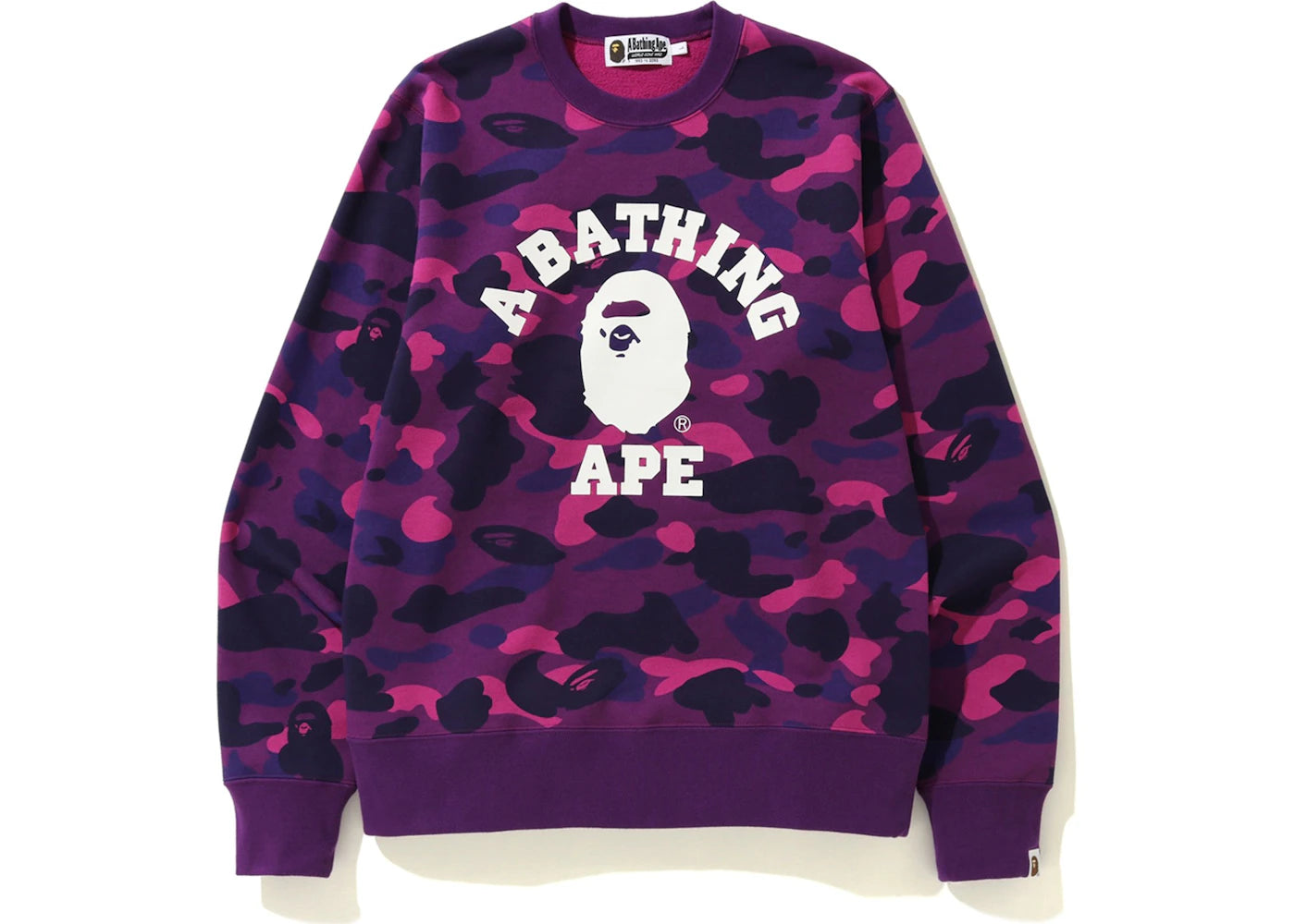 BAPE Color Camo College Crewneck Purple