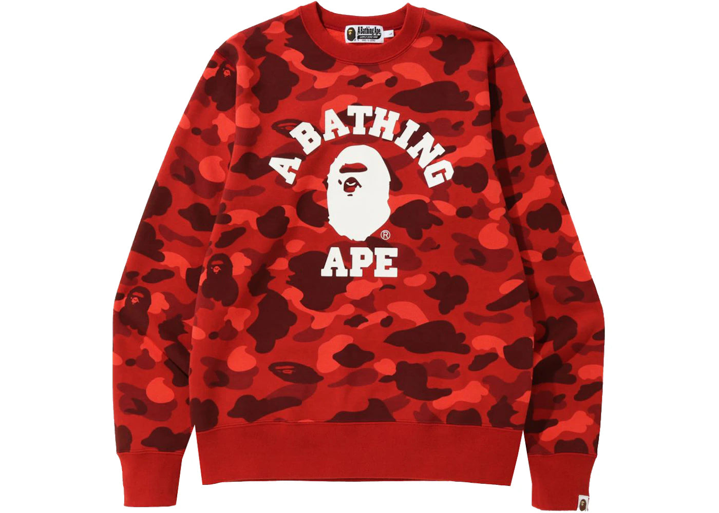 BAPE Color Camo College Crewneck (SS22) Red