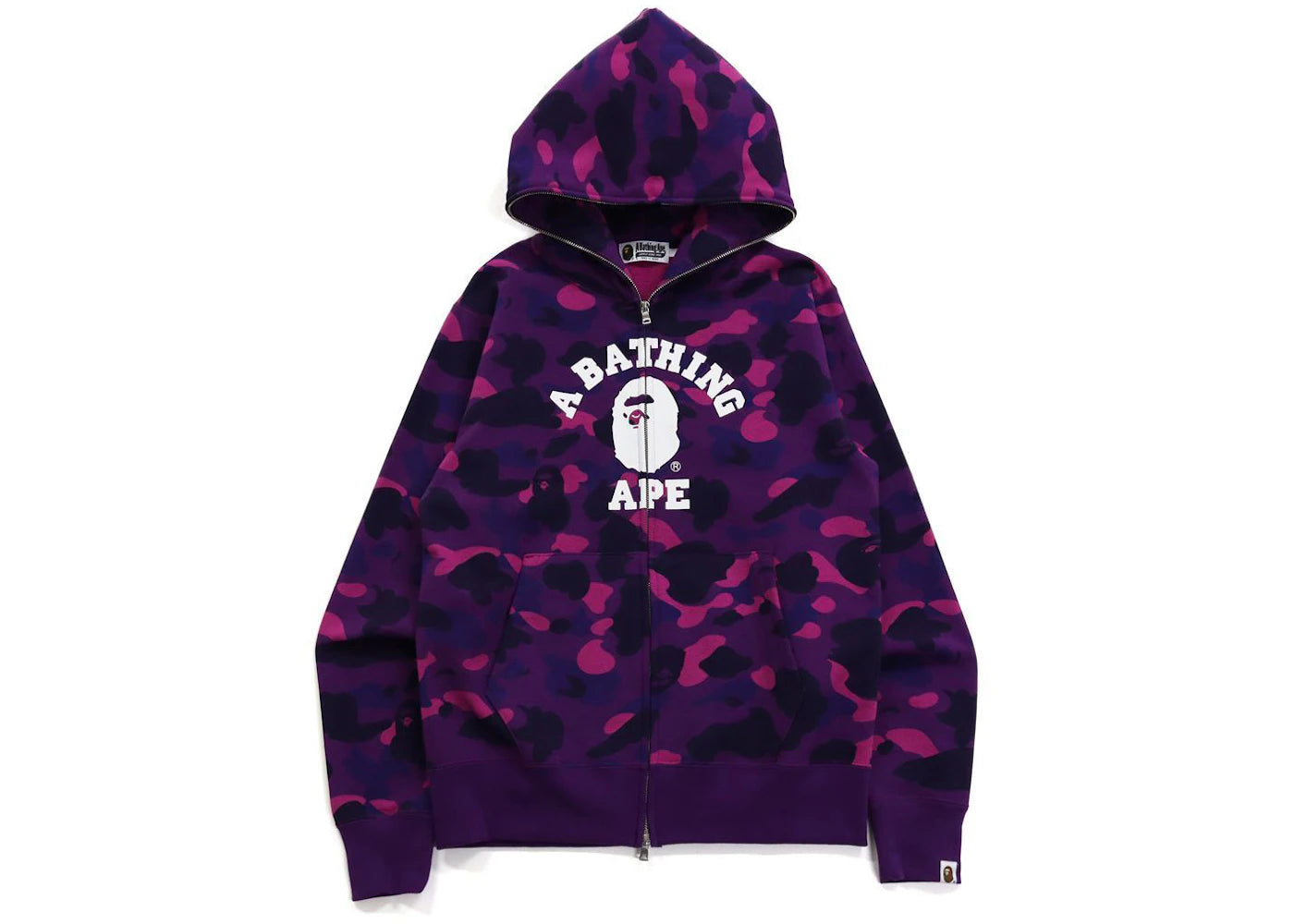BAPE Color Camo College Full Zip Hoodie (FW21) Purple