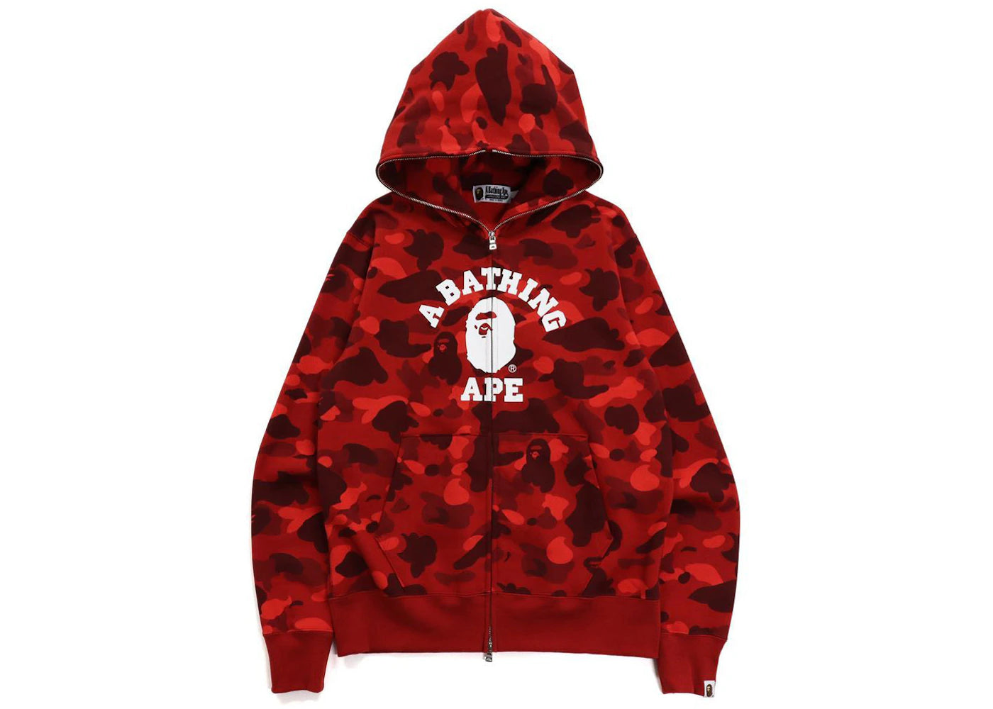BAPE Color Camo College Full Zip Hoodie (FW21) Red