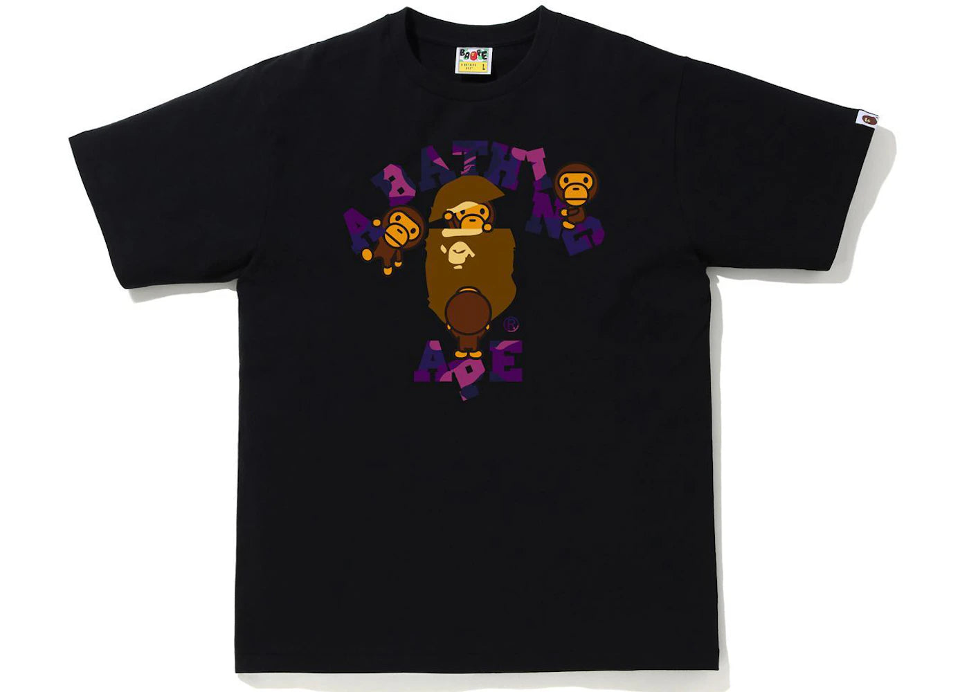 BAPE Color Camo College Milo Tee Black/Purple