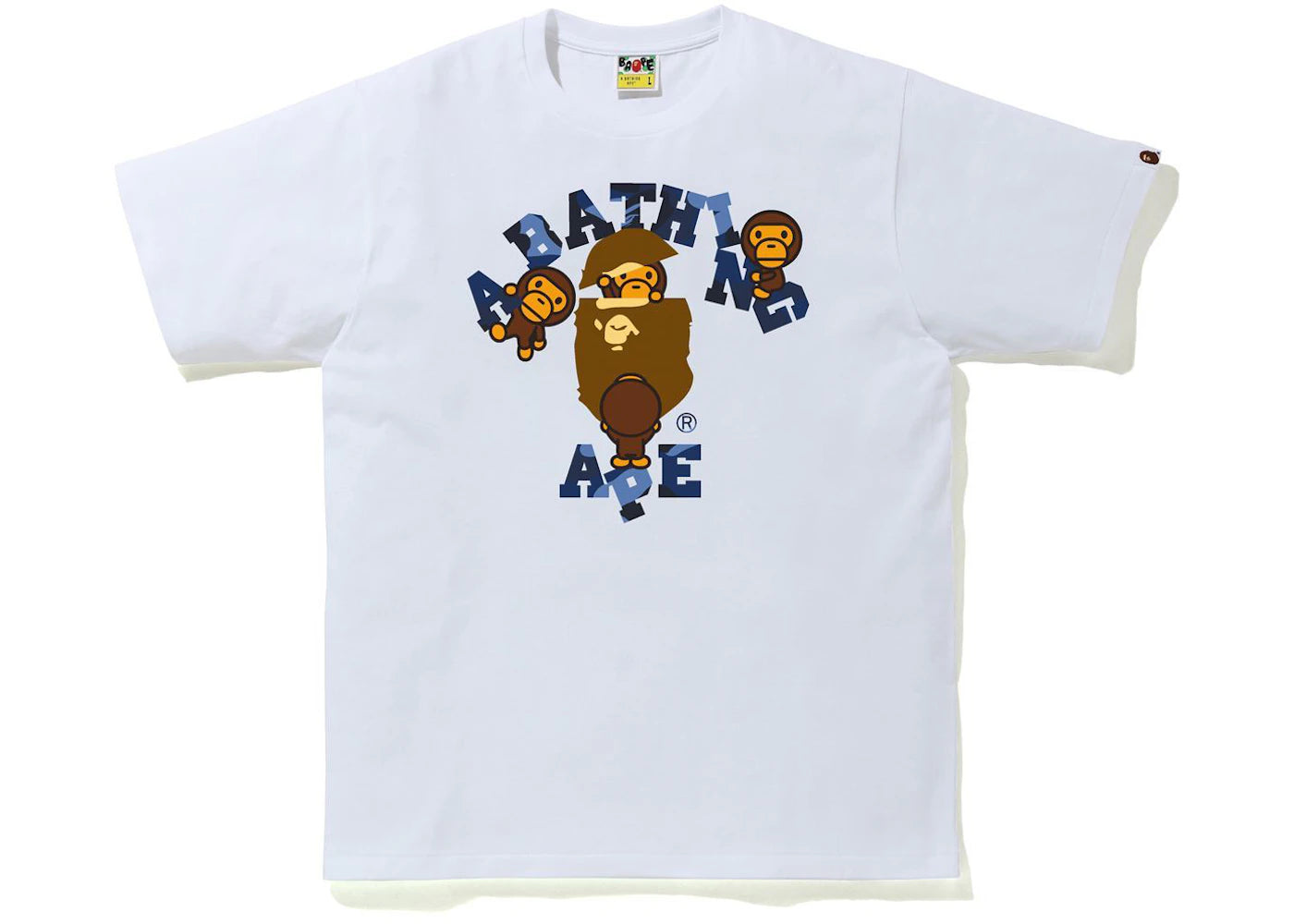 BAPE Color Camo College Milo Tee White/Navy