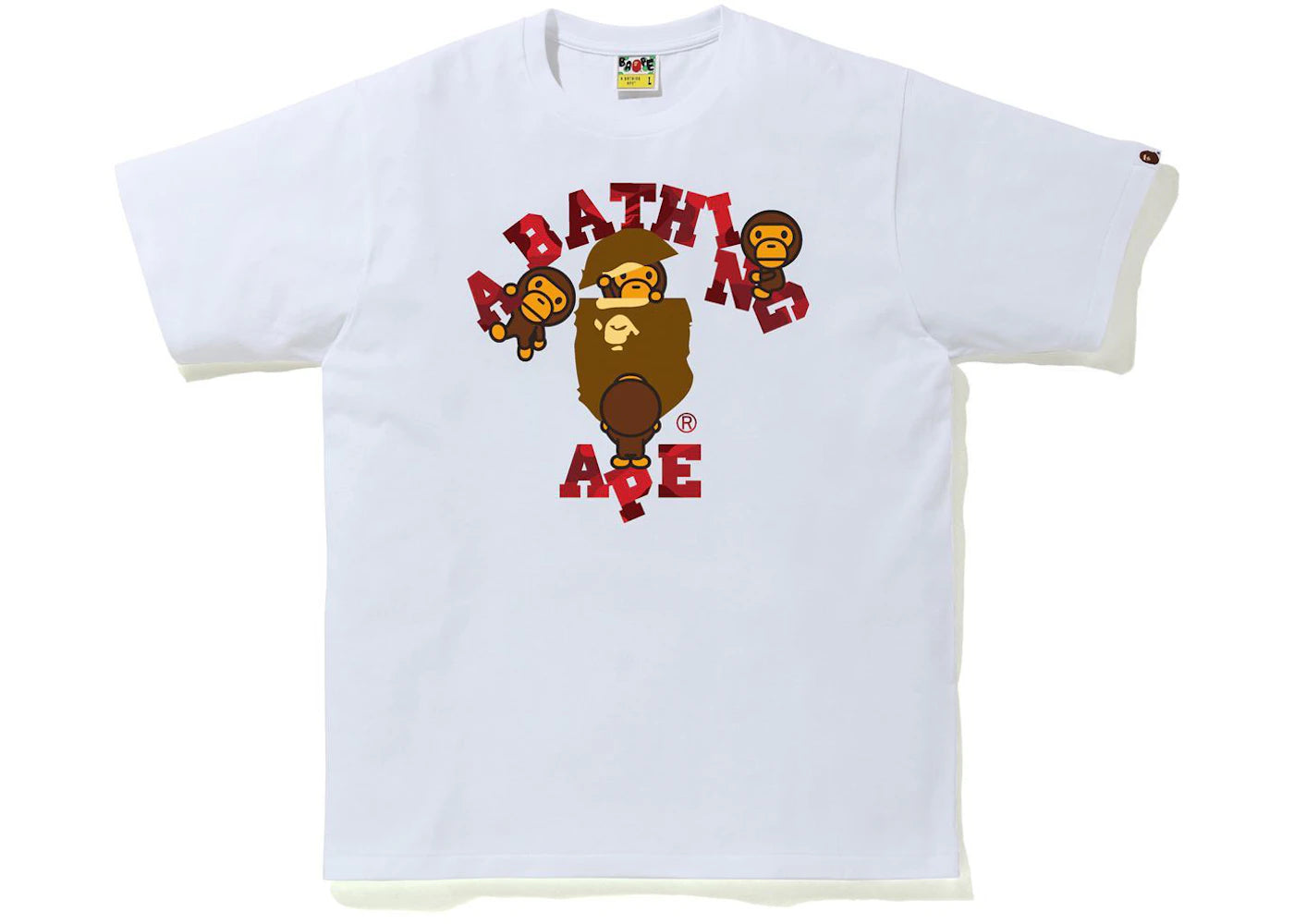 BAPE Color Camo College Milo Tee White/Red