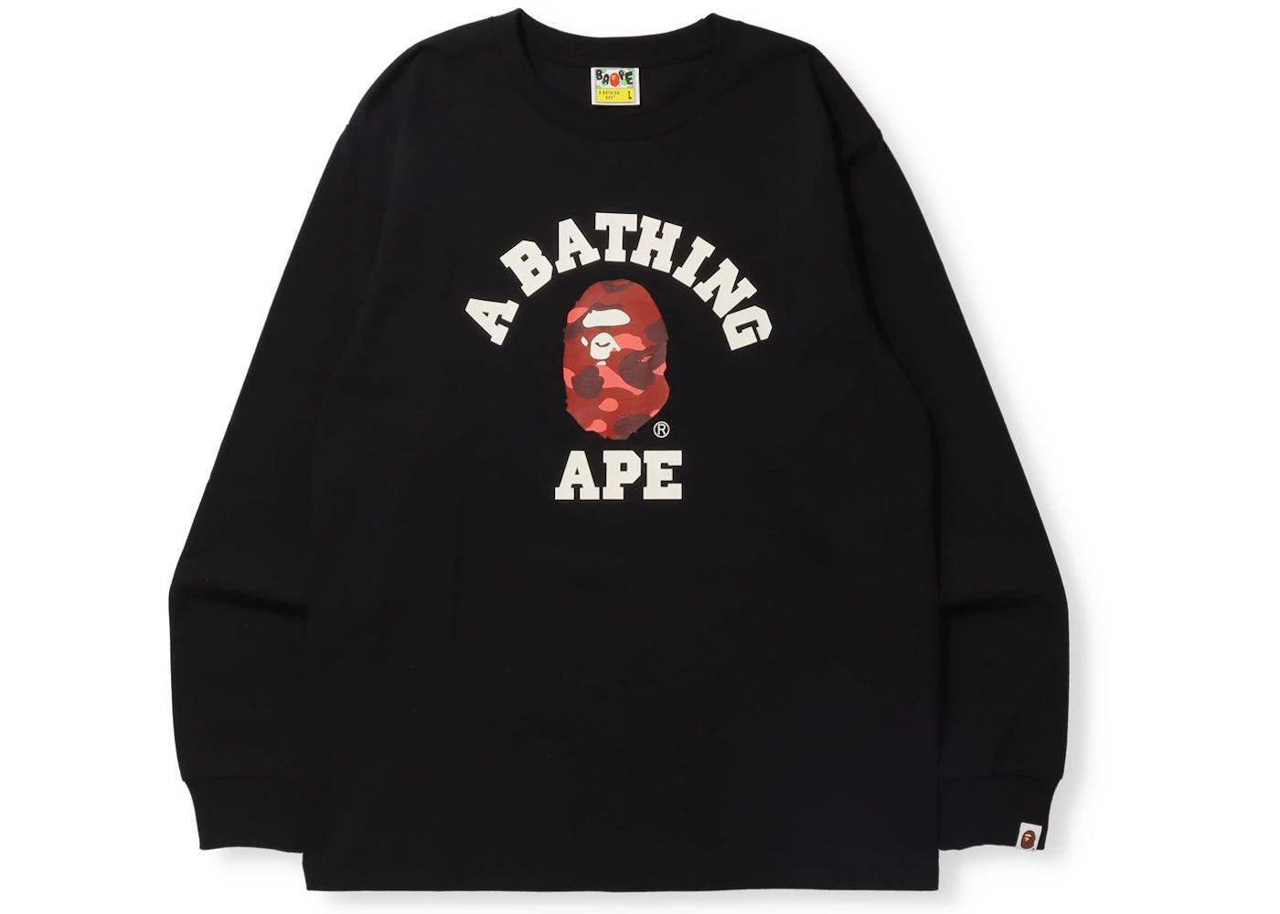 BAPE Color Camo College (Online Exclusive) L/S Tee (FW21) Black/Red