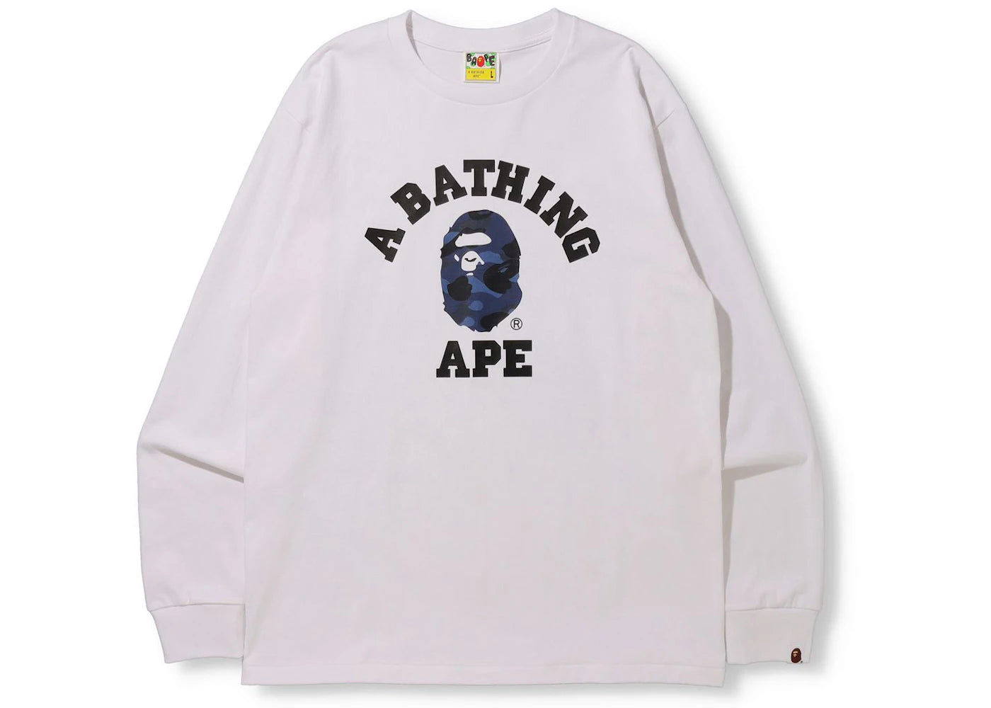 BAPE Color Camo College (Online Exclusive) L/S Tee (FW21) White/Navy