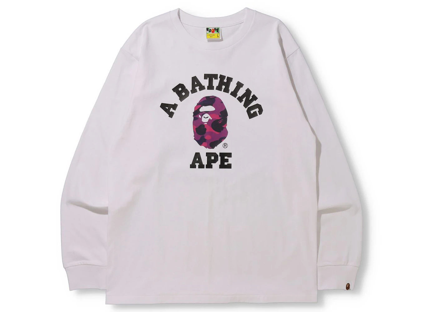 BAPE Color Camo College (Online Exclusive) L/S Tee (FW21) White/Purple