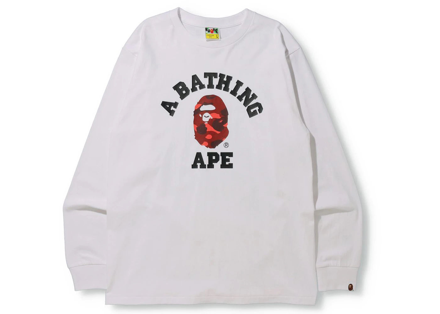 BAPE Color Camo College (Online Exclusive) L/S Tee (FW21) White/Red