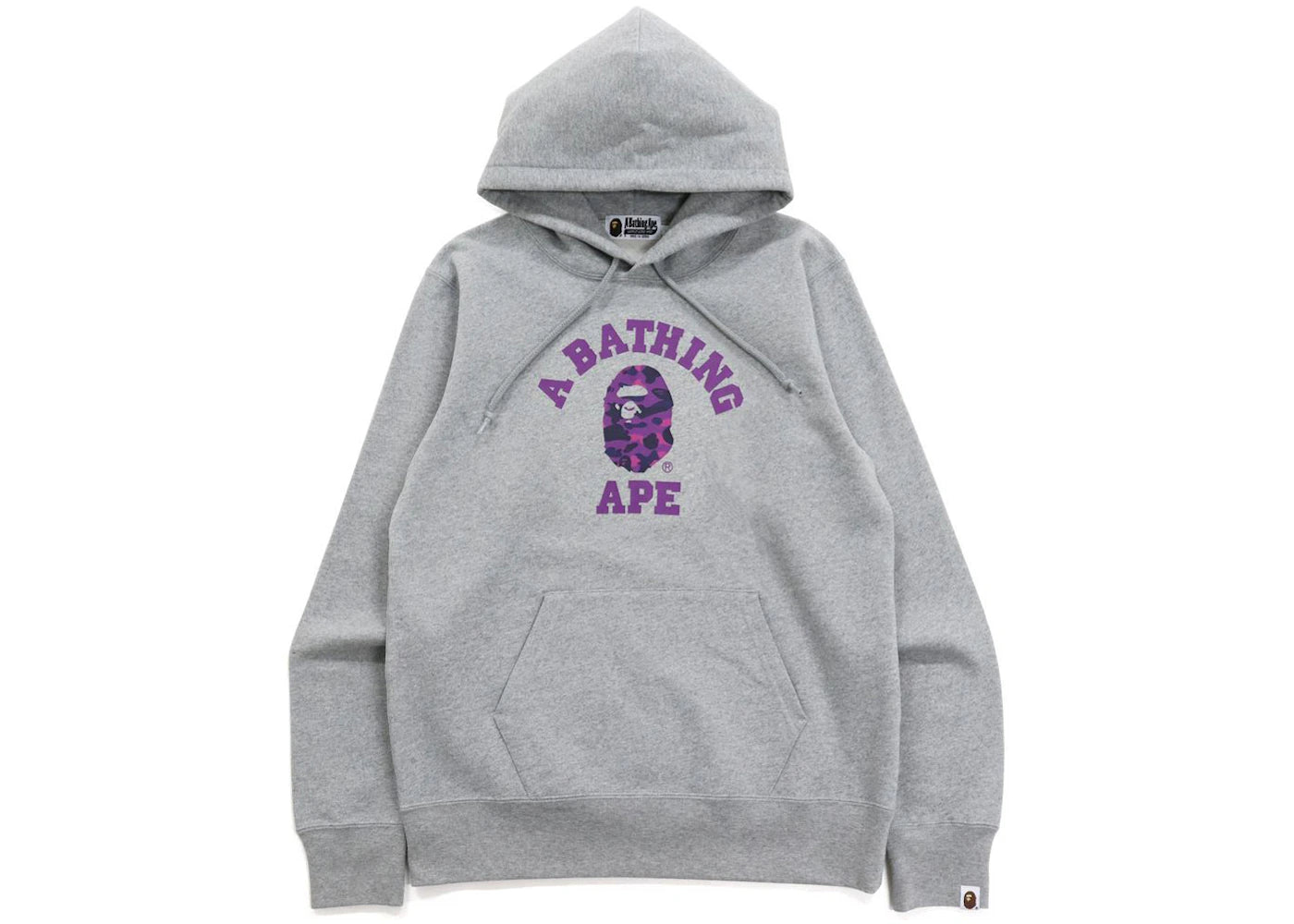 BAPE Color Camo College Pullover Hoodie (FW21) Gray/Purple