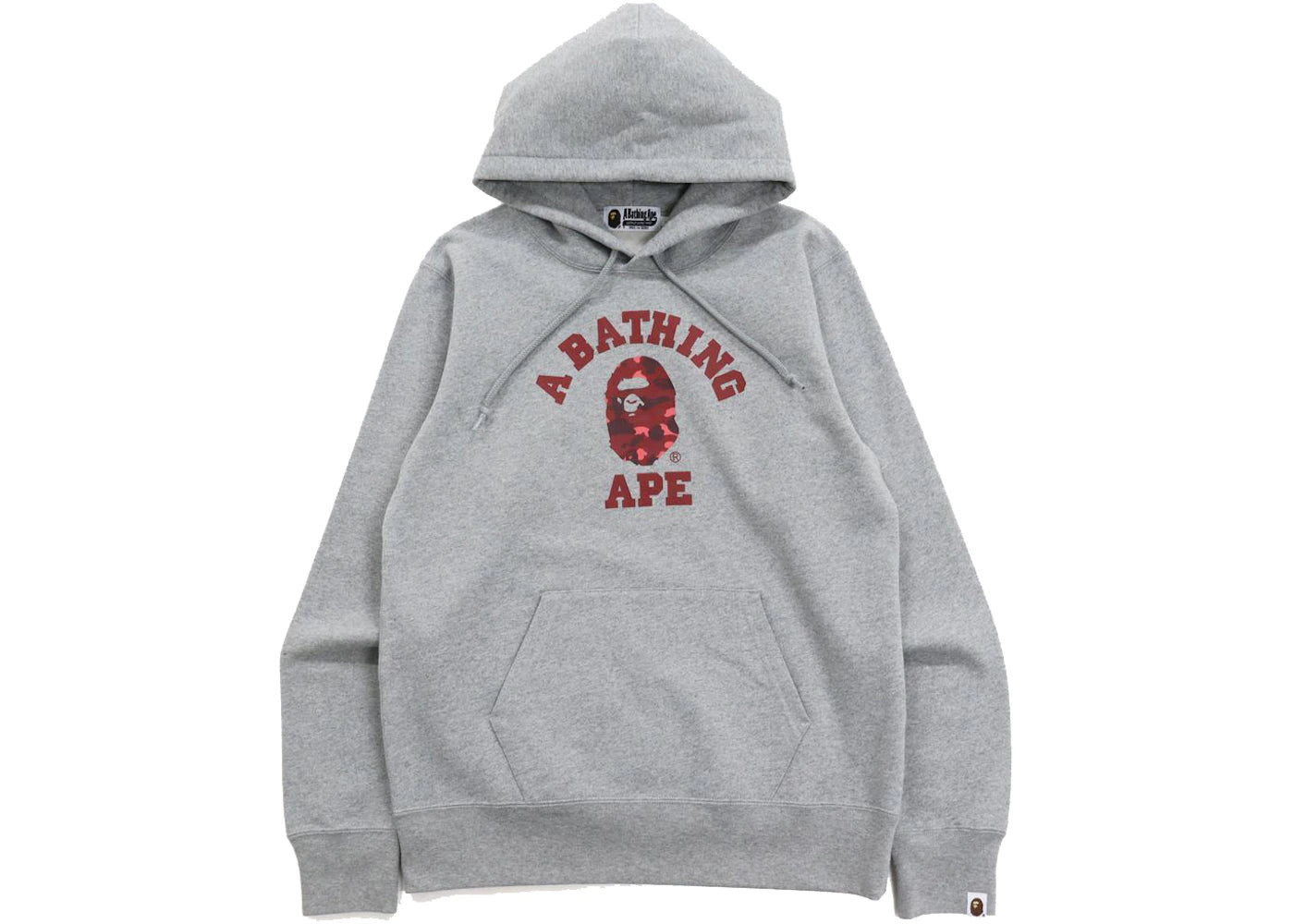 BAPE Color Camo College Pullover Hoodie (FW21) Gray/Red