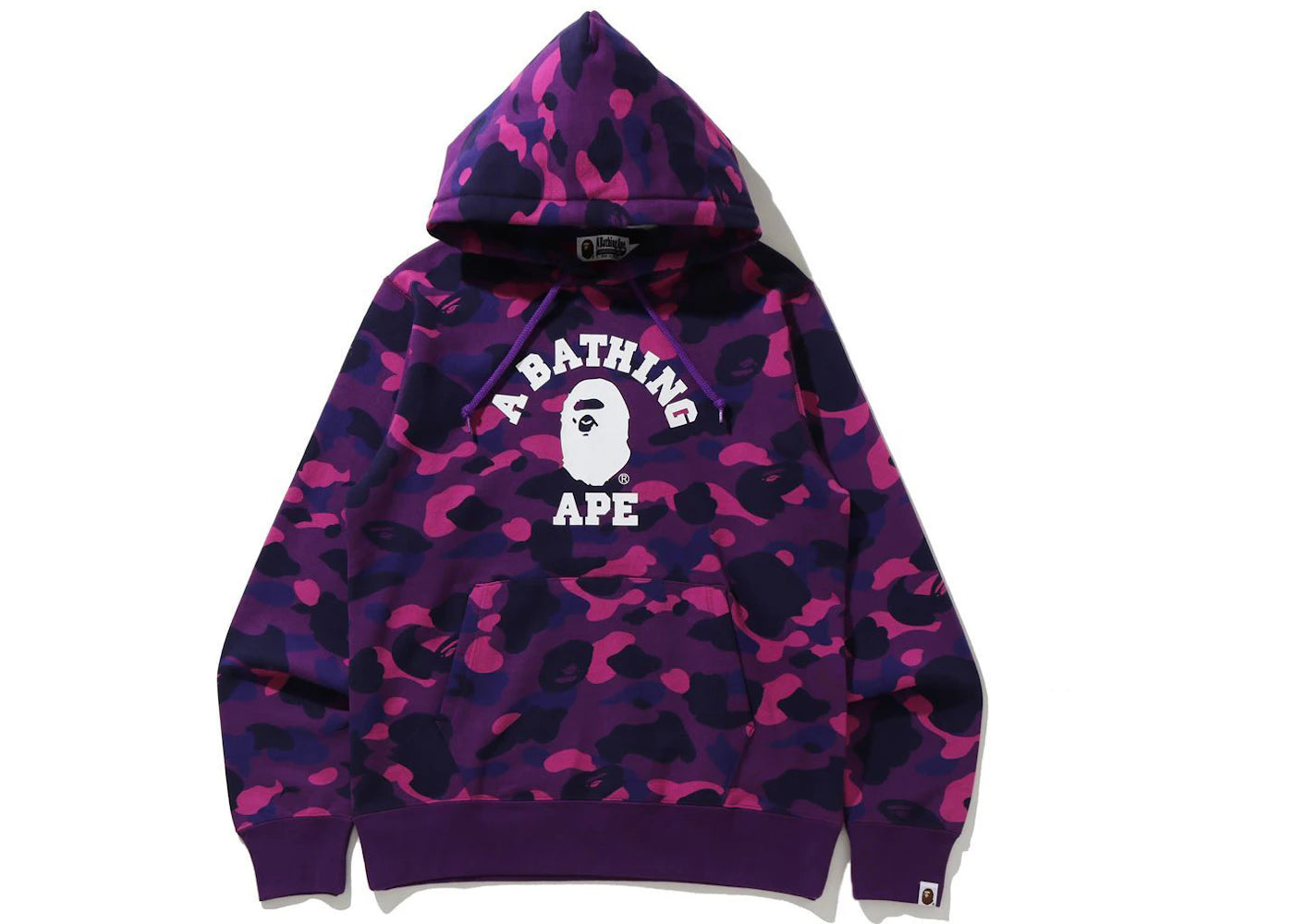 BAPE Color Camo College Pullover Hoodie (SS21) Purple