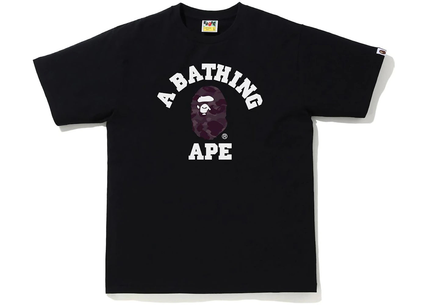 BAPE Color Camo College Tee Black/Burgundy