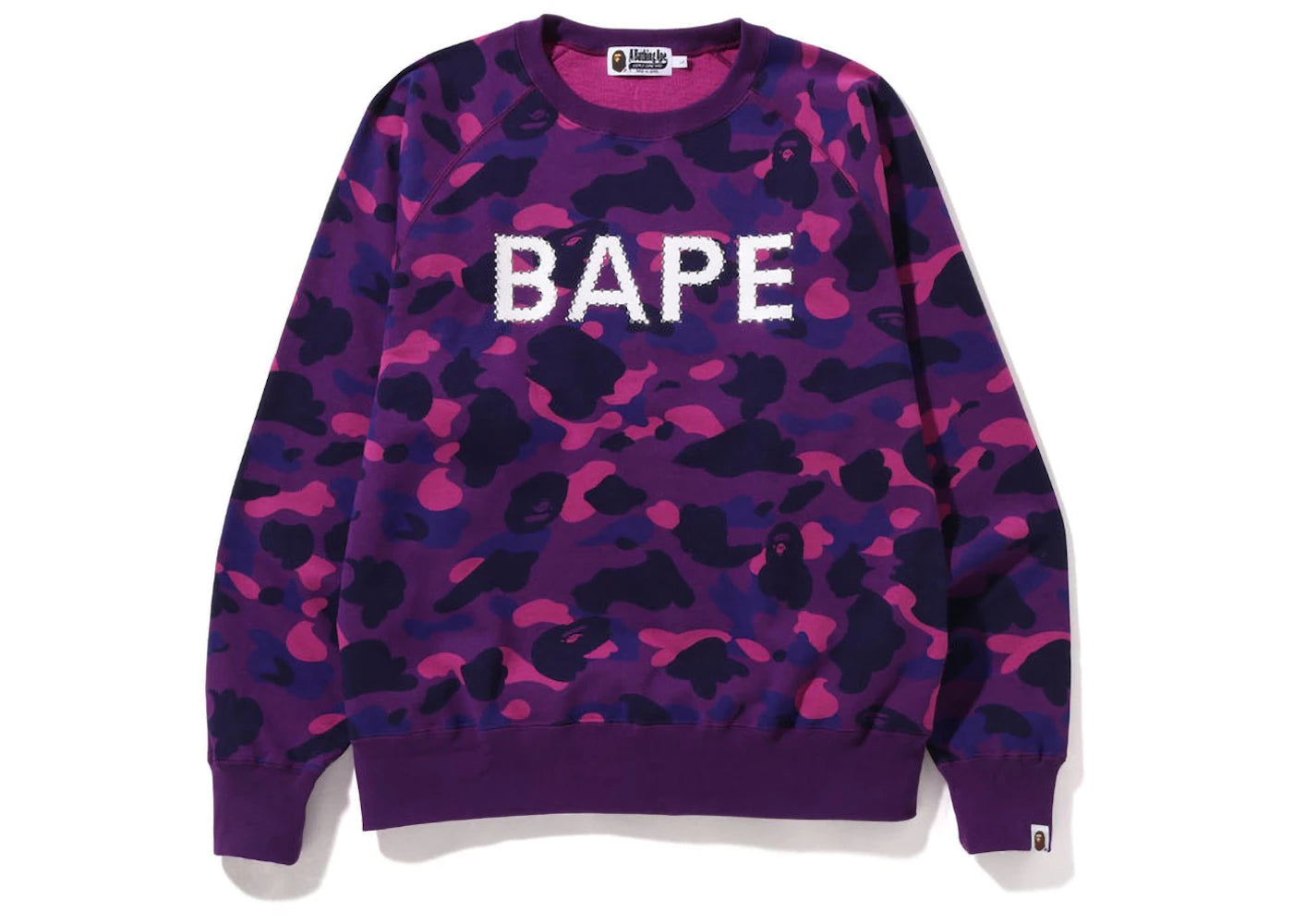 BAPE Color Camo Crystal Stone Relaxed Fit Crewneck Sweatshirt (SS22) Purple