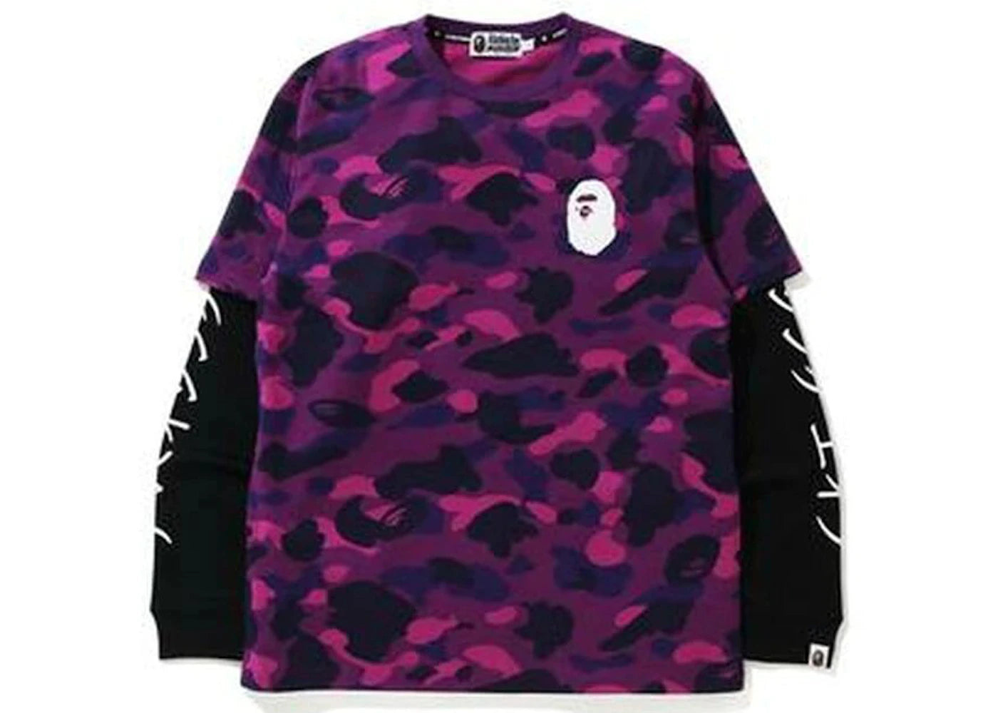 BAPE Color Camo Katakana Layered LS Tee Purple