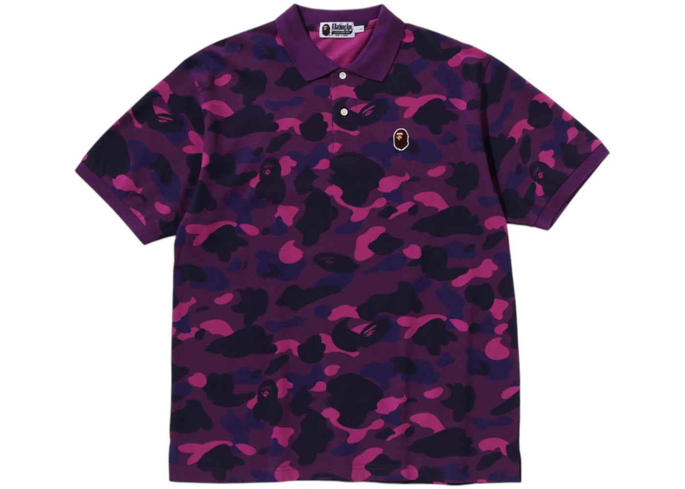 BAPE Color Camo Large Ape Head Relaxed Fit Polo Shirt Purple