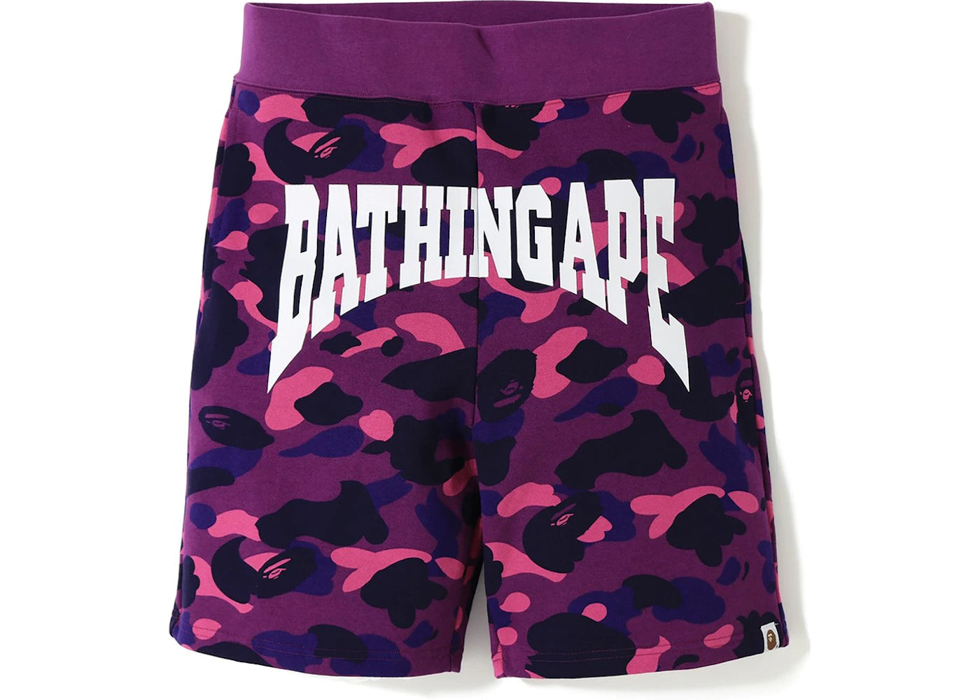 BAPE Color Camo Logo Sweat Shorts Purple