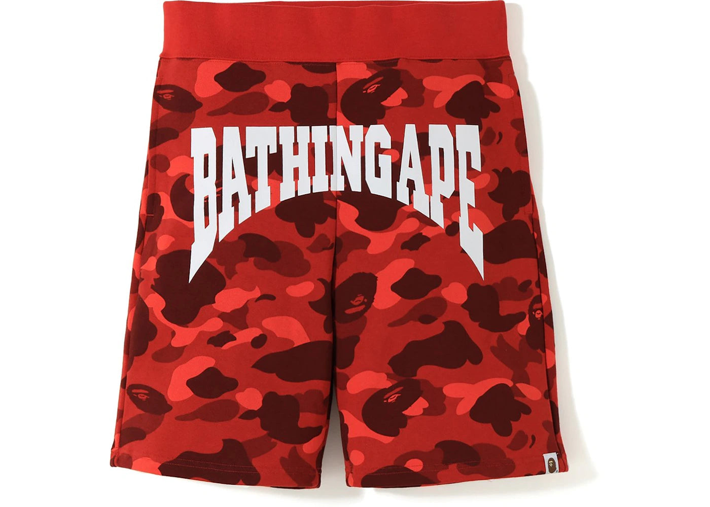 BAPE Color Camo Logo Sweat Shorts Red