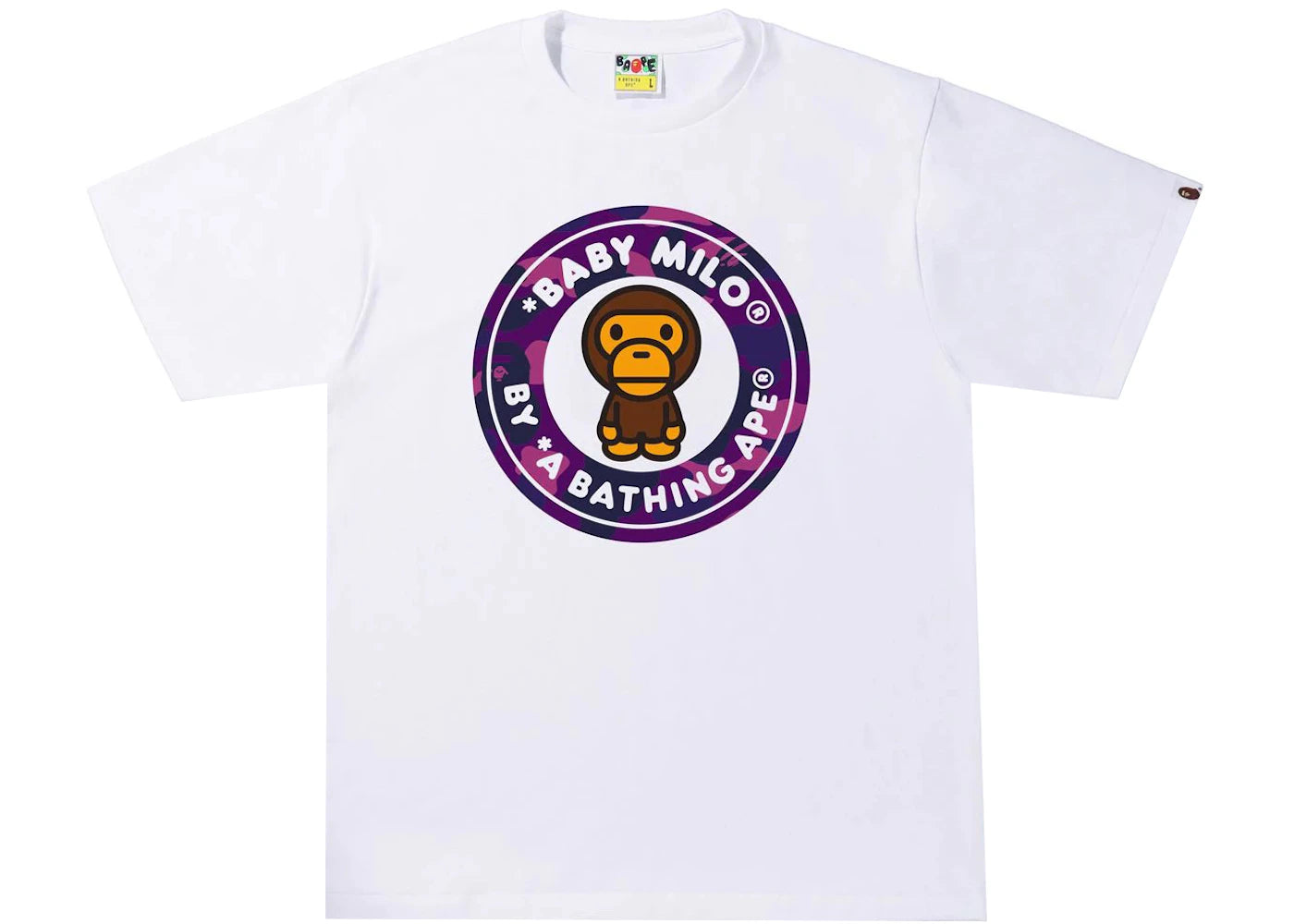 BAPE Color Camo Milo Busy Works Tee White/Purple