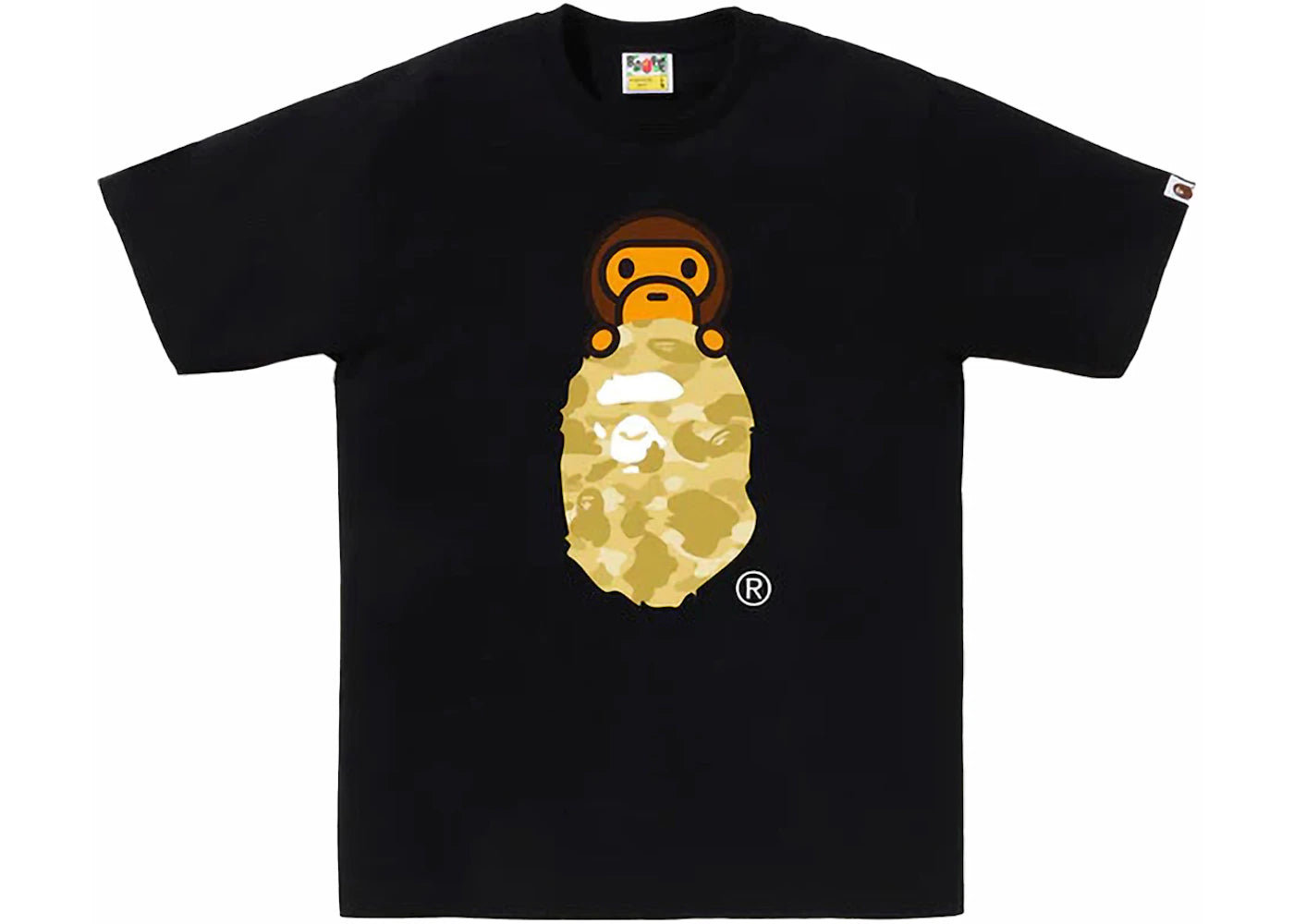 BAPE Color Camo Milo On Ape Head Tee Black/Yellow