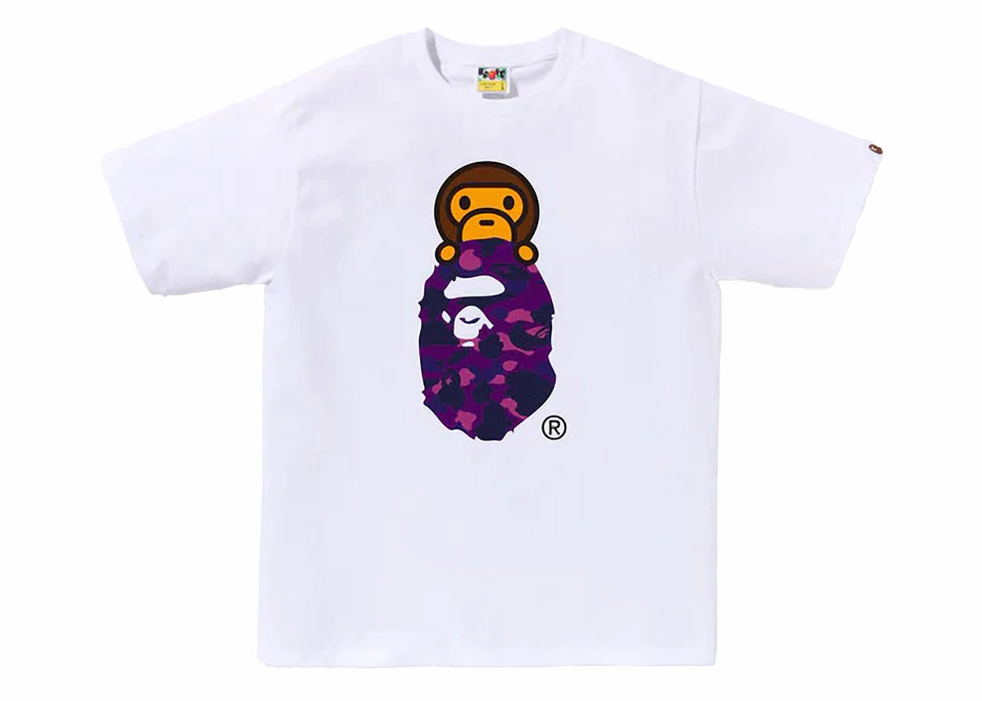BAPE Color Camo Milo On Ape Head Tee White/Purple