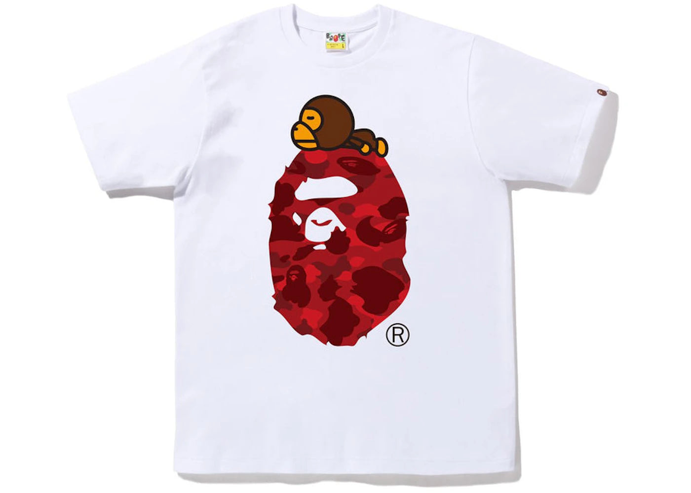 BAPE Color Camo Milo On Big Ape Tee (FW22) White Red
