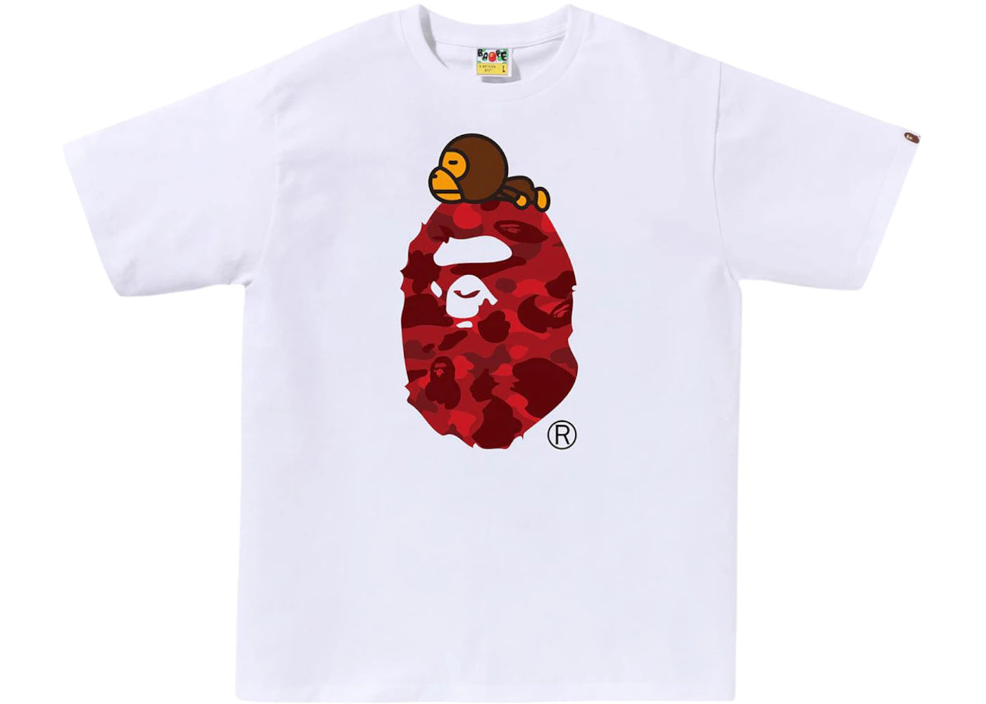 BAPE Color Camo Milo On Big Ape Tee White/Red