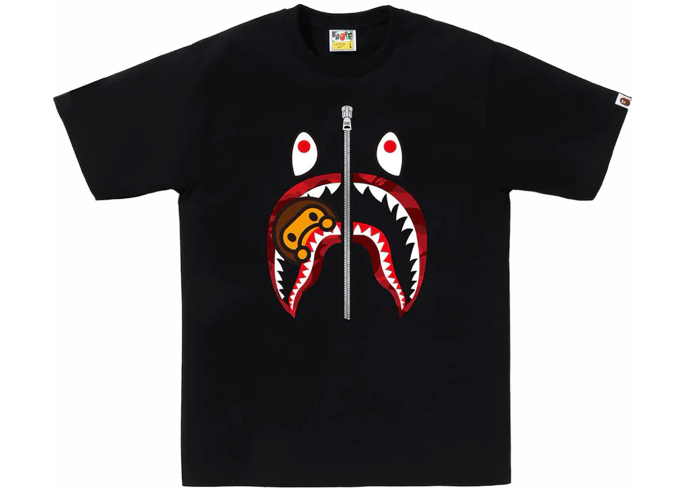 BAPE Color Camo Milo Shark Tee Black/Red