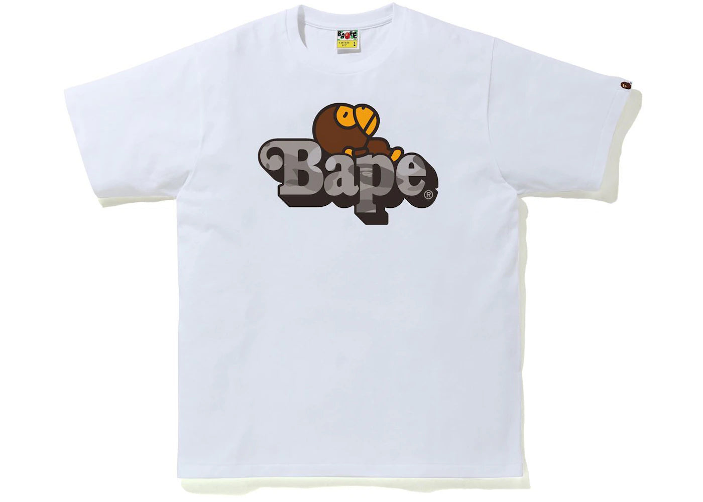 BAPE Color Camo Milo on Bape Tee White/Gray