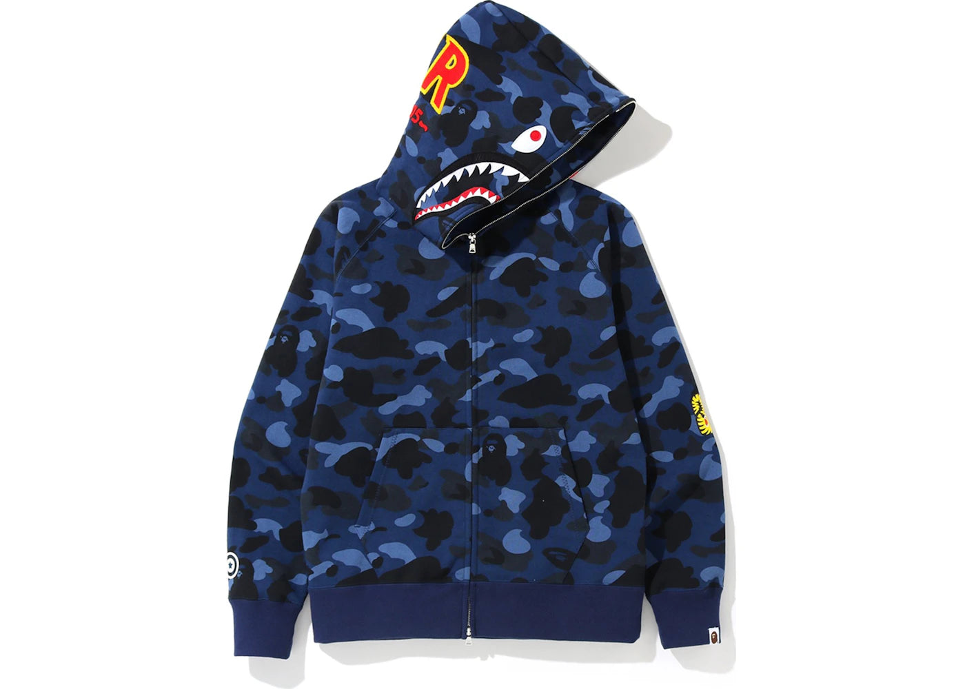 BAPE Color Camo PONR Shark Full Zip Hoodie Navy