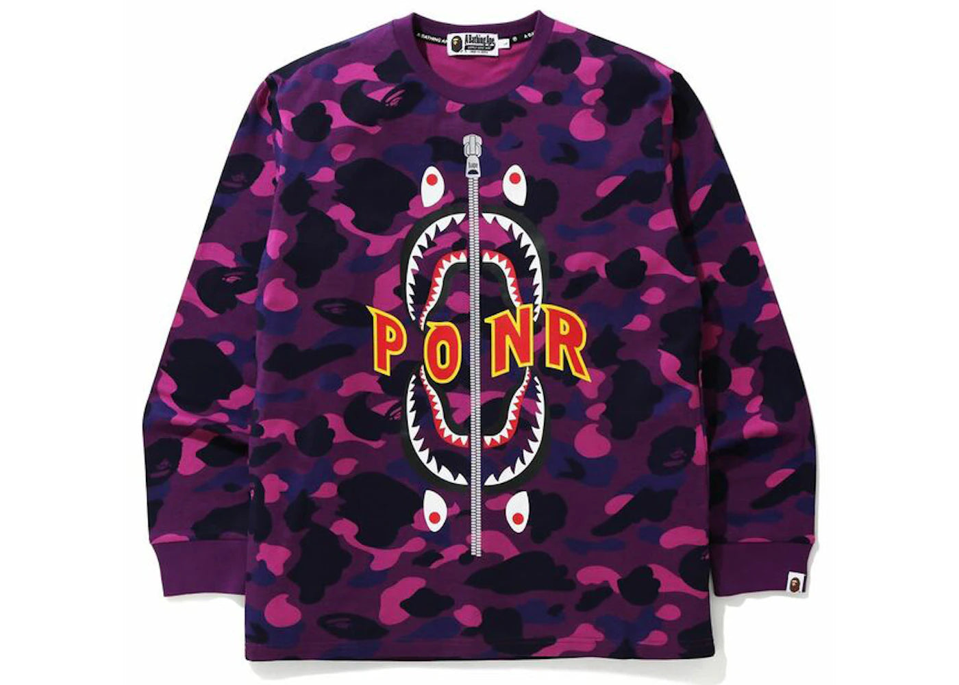 BAPE Color Camo PONR Shark L/S Tee Purple