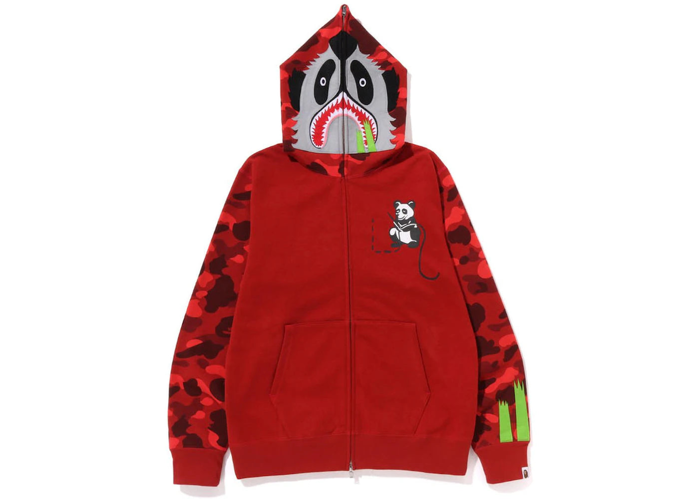 BAPE Color Camo Panda Full Zip Hoodie Red