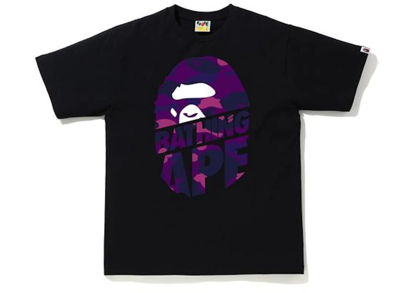 BAPE Color Camo Peek Ape Head T-shirt Black/Purple
