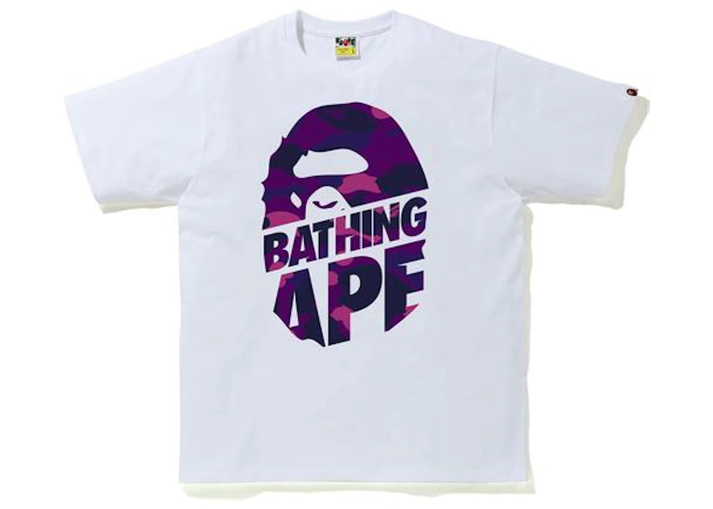 BAPE Color Camo Peek Ape Head T-shirt White/Purple