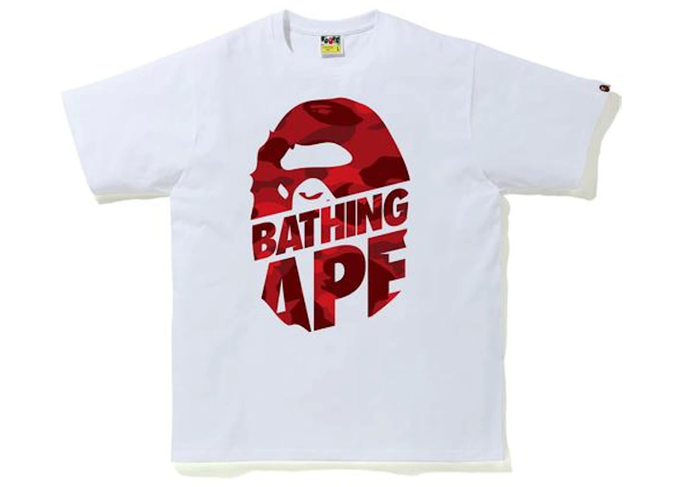 BAPE Color Camo Peek Ape Head T-shirt White/Red