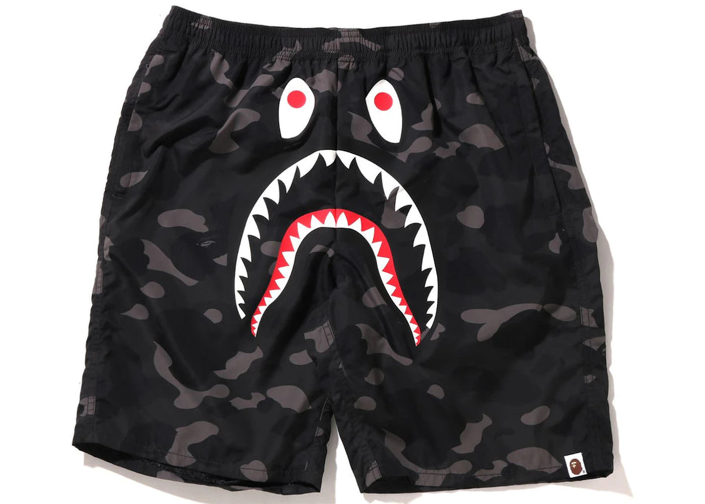 BAPE Color Camo Shark Beach Shorts (SS22) Black