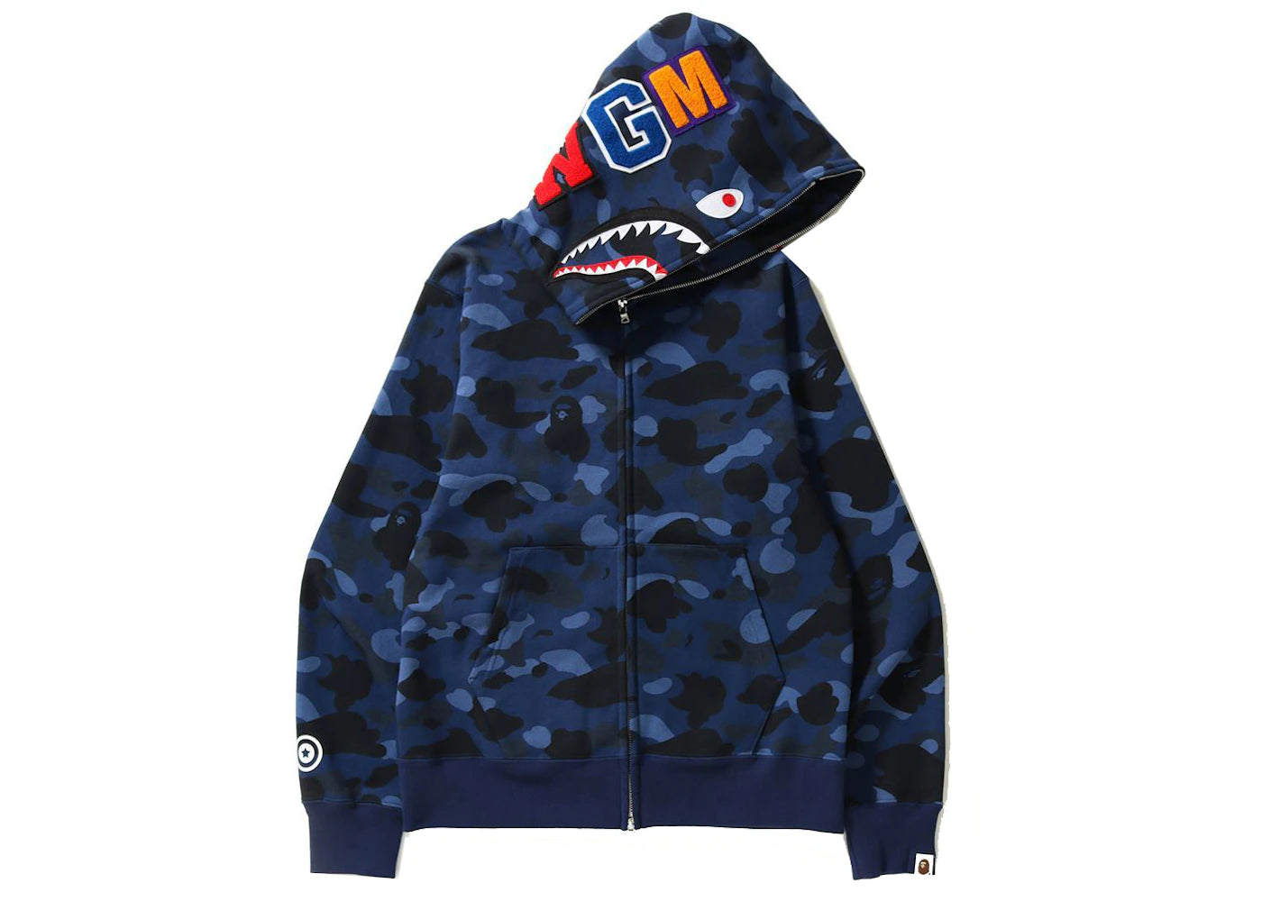 BAPE Color Camo Shark Full Zip Hoodie (FW21) Navy