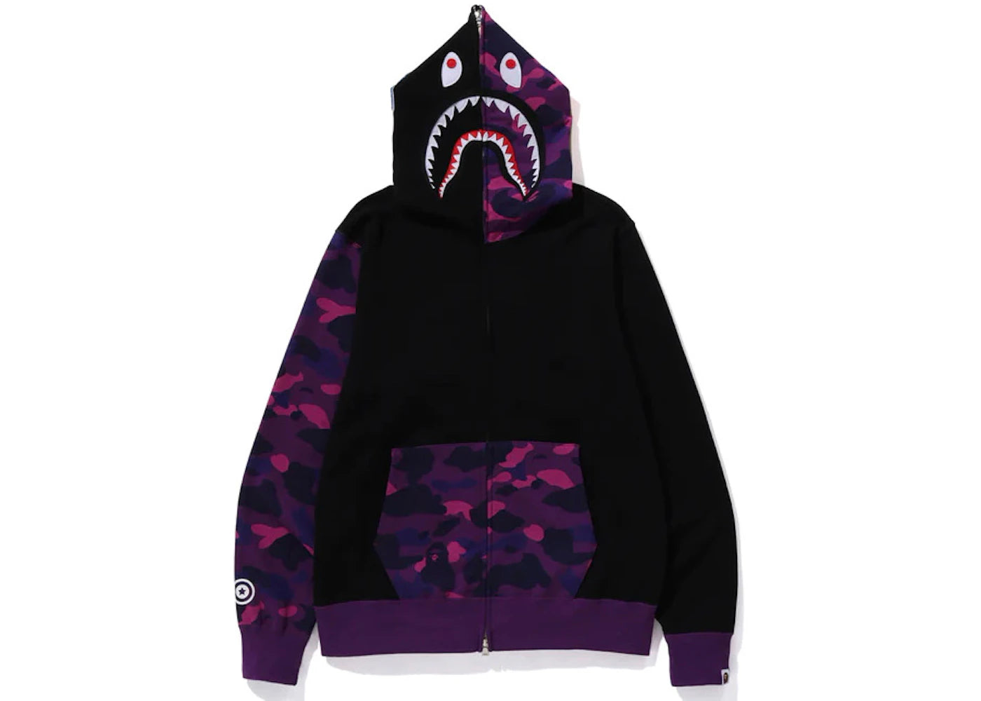 BAPE Color Camo Shark Full Zip Hoodie (FW23) Purple